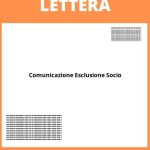 Lettera Di Comunicazione Esclusione Socio