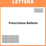 Esempio Lettera Di Prescrizione Bolletta
