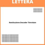 Lettera Restituzione Decoder Timvision