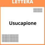 Lettera Usucapione Fac Simile